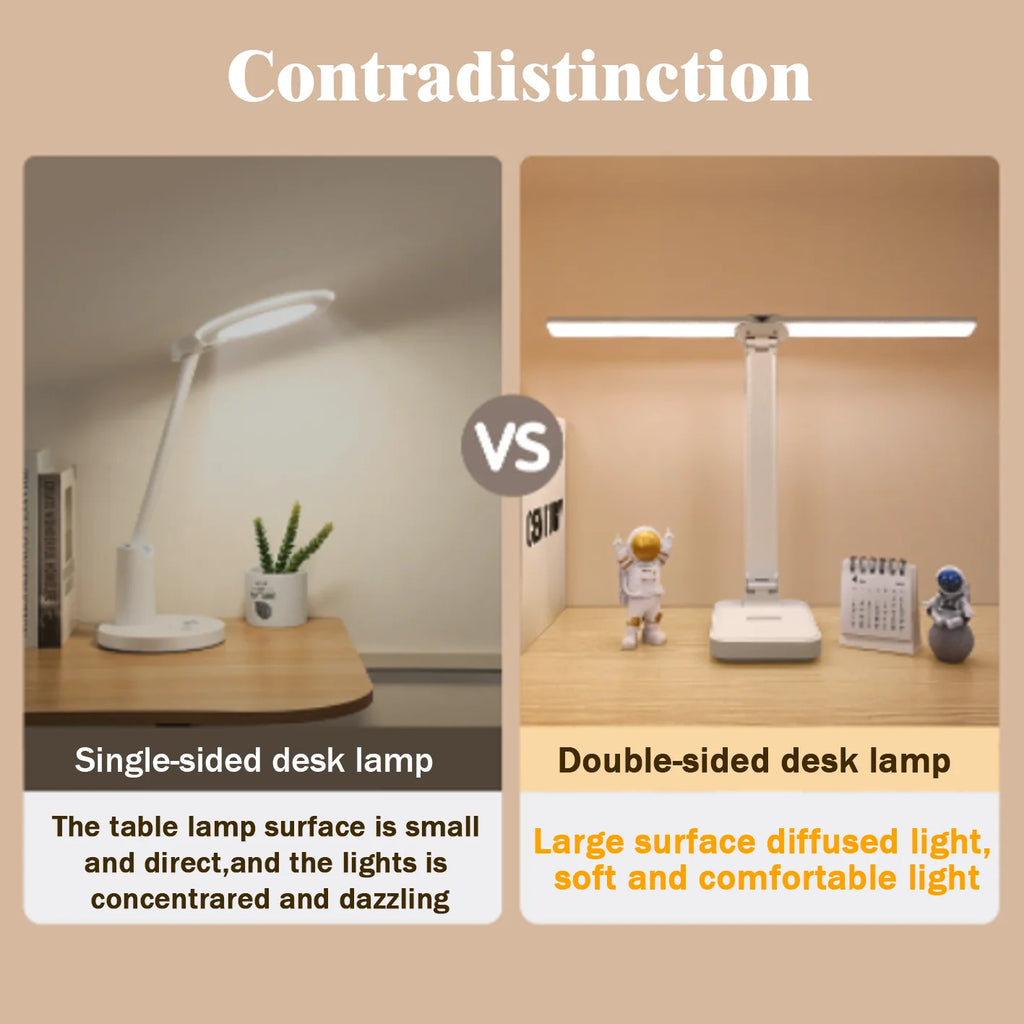 USB Desk Lamp 3 Levels Dimmable Touch Night Light USB Rechargeable Eye Protection Foldable