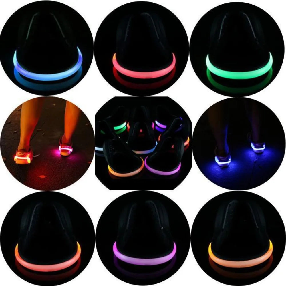 LED Luminous Shoe Clip Light Outdoor Running Cycling Bicycle RGB Novelty Lighting Safety Night Warn Lamp Glowing Zapato Ciclismo