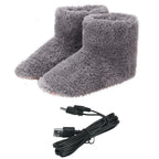 USB Electric Heating Shoes Men Women Winter Warm Snow Boots Electric Slippers Comfortable Plush Shoes Foot Warmer House Shoes