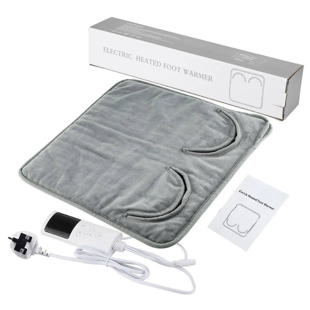 Washable Electric Heating Foot Pad Feet Warmer Household Soft Plush Thermal Heating Blanket Foot Warming Mat Home Office Bedroom