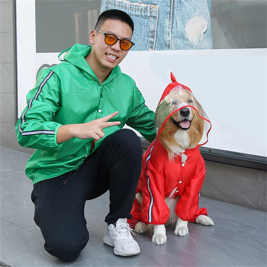 Reflective Hooded Waterproof Dog Raincoat