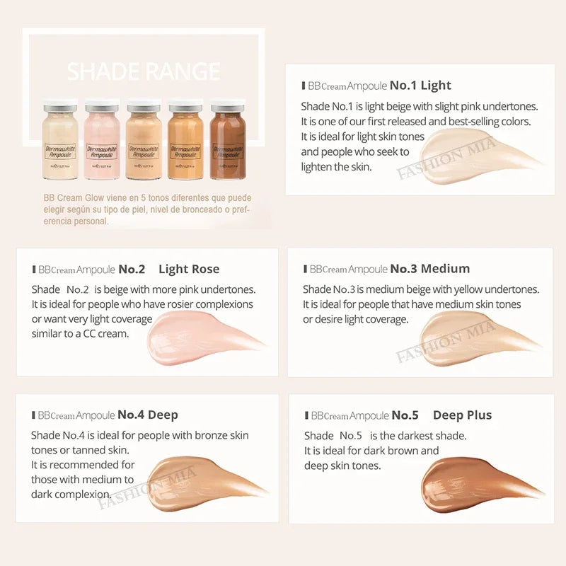 8ml BB Cream Serum Ampoule Starter mix Kit with add foundation with niacinamide/peptide for effective brightening anti-agin