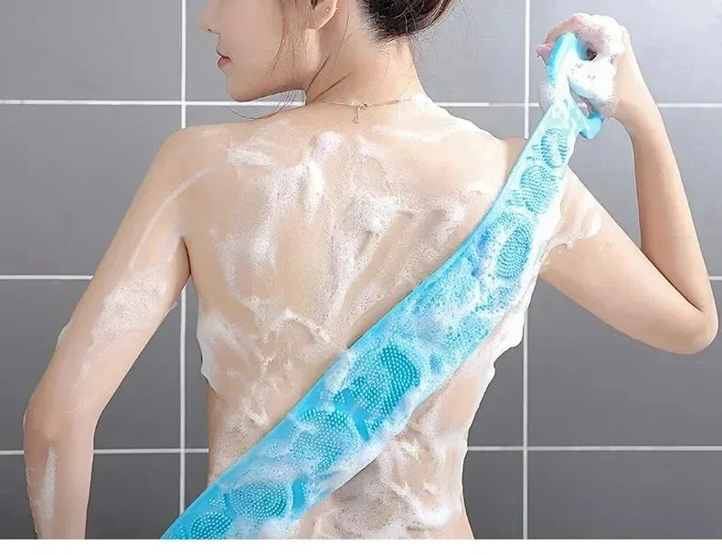 Body Sponge Silicone Back Brushes Bath Towels Scrubber Rubbing Back Peeling Massage Shower Belt Extended Skin Clean Brushes