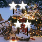 4pcs/set Solar Christmas Pathway Lights Outdoor Waterproof Solar Stake Light For Home Garden Yard Sideway Holiday Xmas Decor