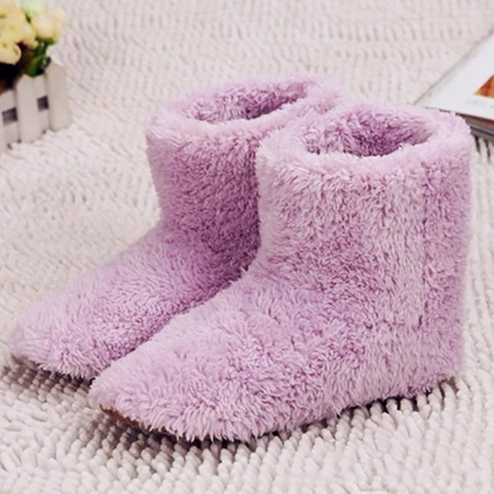 USB Electric Heating Shoes Men Women Winter Warm Snow Boots Electric Slippers Comfortable Plush Shoes Foot Warmer House Shoes