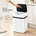13L Smart Automatic Touch-Free Trash Can Motion Sensor Battery Dustbin Waste Bucket for Kitchen Bathroom Home Office Indoor ﻿