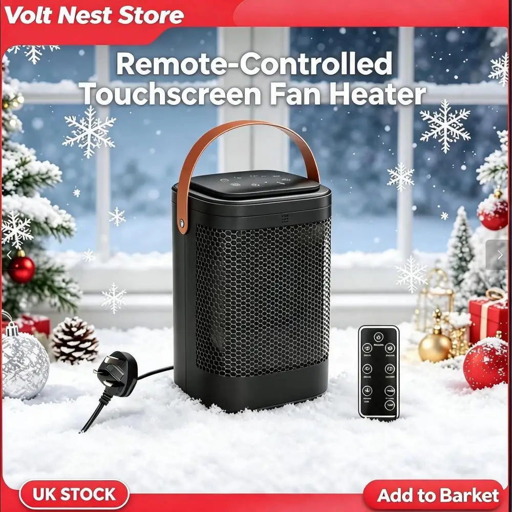 Portable Touch Screen Remote Control Cooling Heating Fan 1400W, 3 Wind Speeds 8H+ Timer Oscillating Space Heater for Home Bedroom Office