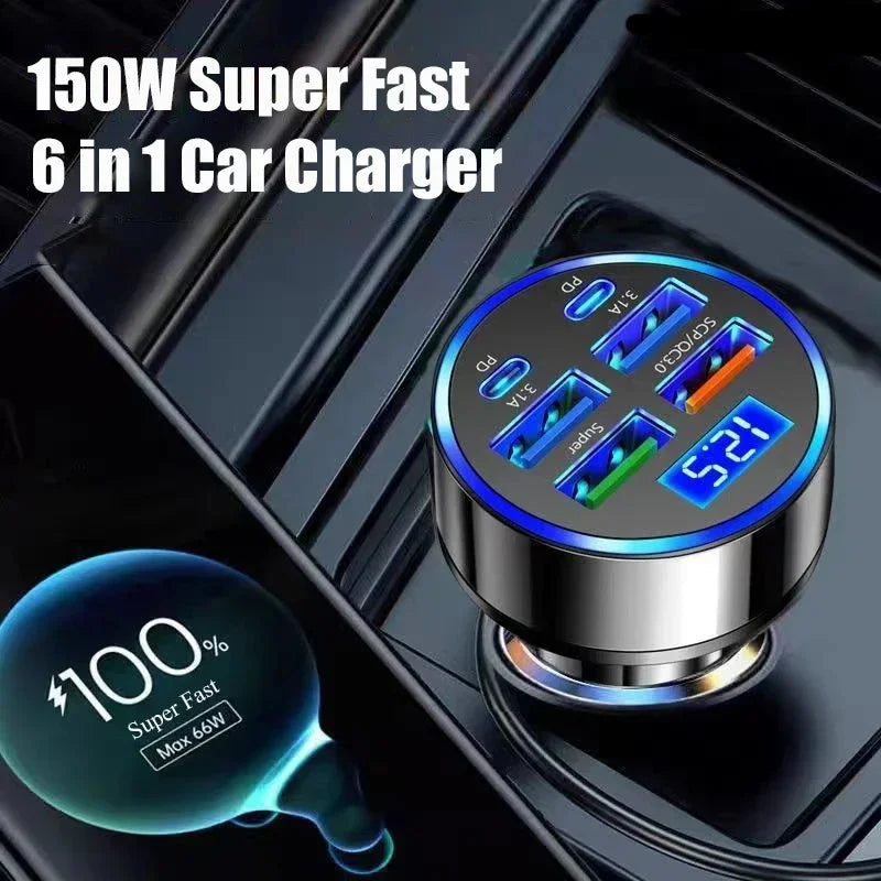 350W USB Car Charger PD QC3.0 USB C Car Phone  charger