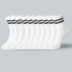 5/10/20 Pairs Neutral Solid Color Round Neck Socks Spring Summer Sweat Absorbing Breathable Comfortable All-season Sports Socks