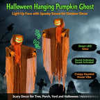 Light-Up Demon Pumpkin Scarecrow Hanging Halloween Decoration