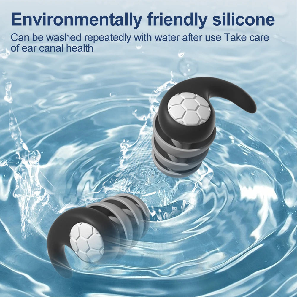 Silicone Noise Cancelling Earplugs Noise Filter Sleep Swimming Waterproof