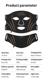 Flexible Silicone Face and Neck Mask 7 Colors High Energy Photon Masks Wireless LED Facial Mask Effortless Daily Skin Care