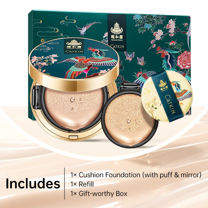 Catkin Phoenix Cushion Foundation Full Coverage, Sheer Satin Finish,  Light Beige