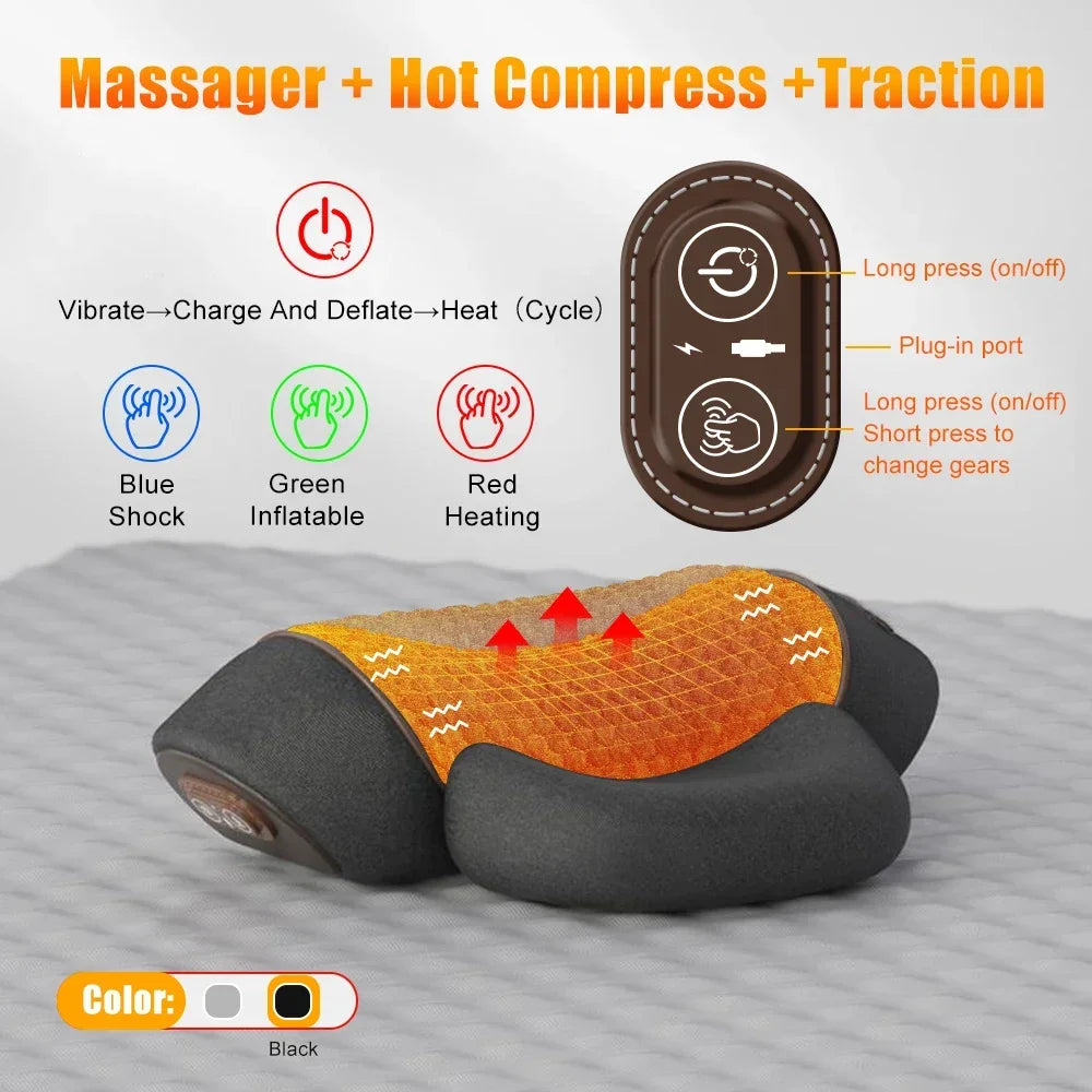 Heated Vibrating Neck Massage Pillow