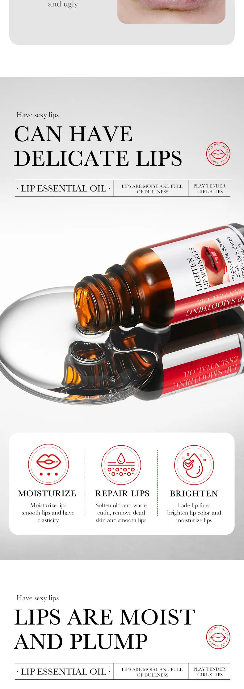 Lip Booster Plumping Serum Oil Hyaluronic Acid Moisturising  Stimulant Free Brightening Lightening Lines