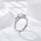 1-3CT Moissanite D Color VVS Diamond Women's Oval Radiant Ring S925 Silver Ring Plated White Gold Jewelry Rings for Women
