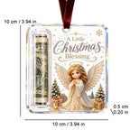 Christmas Money Holders Acrylic Hanging Money Holder Ornaments Christmas Tree Snowman Elk Hanging Pendant New Year Party Decor