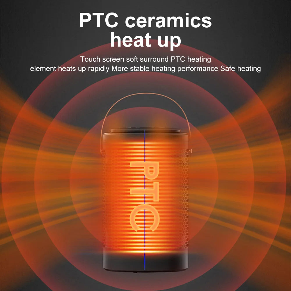 Portable Touch Screen Remote Control Cooling Heating Fan 1400W, 3 Wind Speeds 8H+ Timer Oscillating Space Heater for Home Bedroom Office