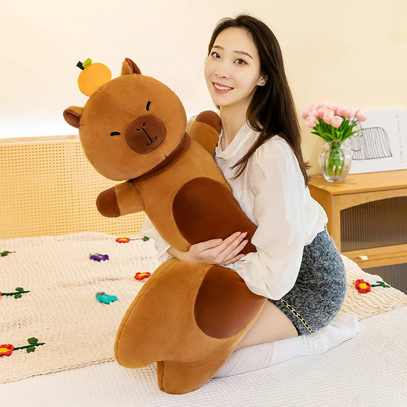 50-110cm Kawaii Giant Long Capybara Plush Pillow Soft Stuffed Animals Cartoon Toys Babys Accompany Sleeping Doll for Girls Gifts