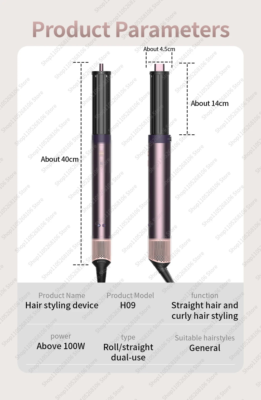 1700W New 6-in-1 Hair Styler Hot Air Brush Multi-Functional Dry Straighten Curl Salon  Home Use Hair Styling Tool