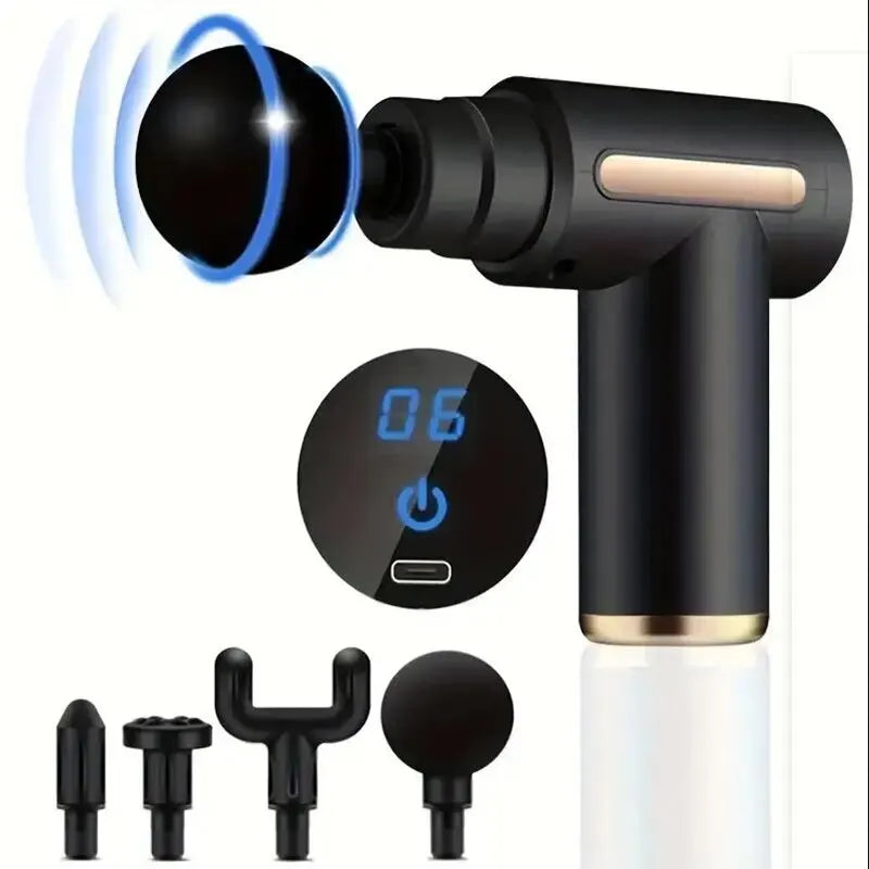 Fascial Massage Gun Electric Waist and Back Massager High-Frequency Vibration  Muscle Relaxation Electric Shoulder Massage Gun