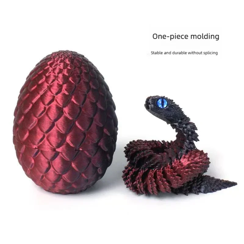 1PCS Mobile Joint Simulation Cobra and Snake Egg Statue - Creative Desktop Decoration Sculpture Home Decoration Ornament Gift