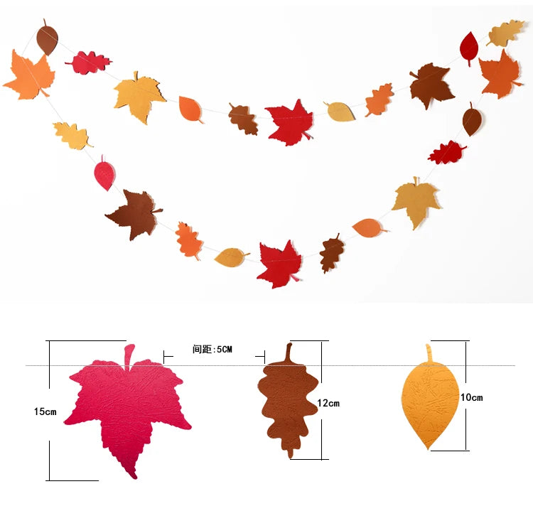 Boho Pom Pom Autumn Garland – Orange & Beige