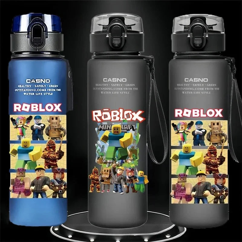 New Robloxs Figure Student Casual Sports Water Cup Plastic Frosted Cups Student Daily Necessities Gifts 560ml