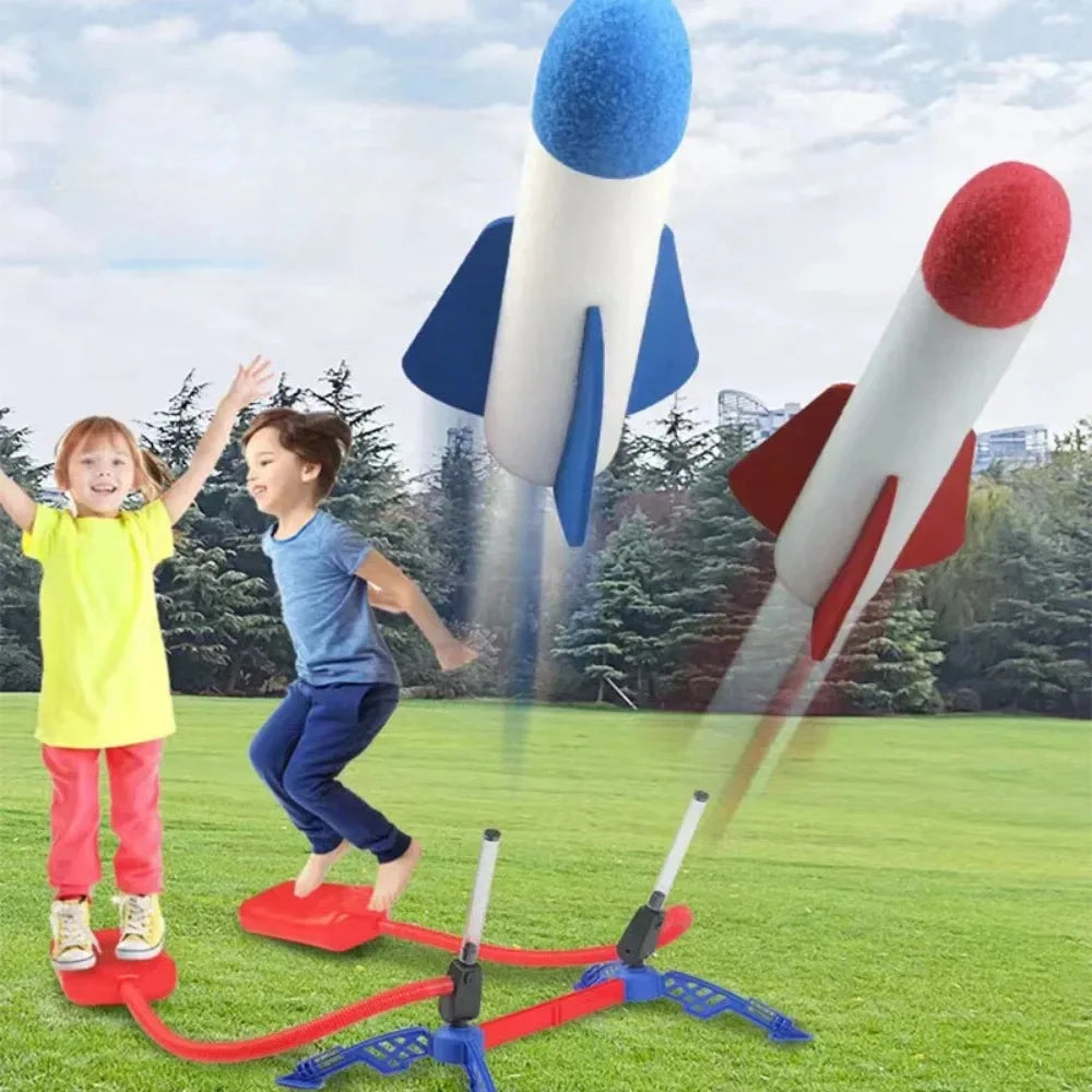 Kids Outdoor Rocket Foot Pump Outdoor Air Pressing Soaring Rocket  Toy Gifts