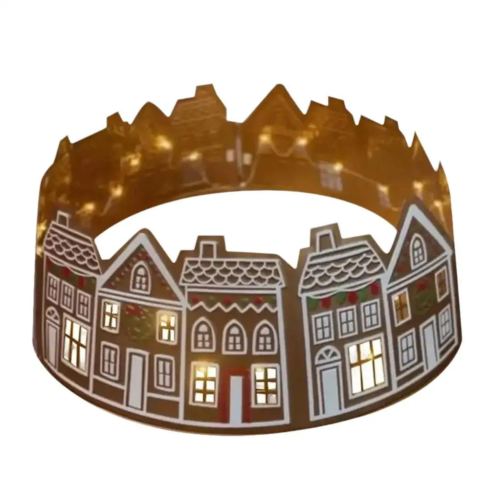 66/72cm Christmas Tree Collar Christmas Tree Top Decor Gingerbread House Skirt Collar Reusable Tree Ring Stand Winter Holiday