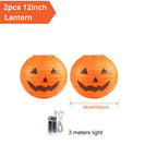 Halloween Pumpkin Lantern Jack O Hanging Paper Lanterns With Lights for Halloween