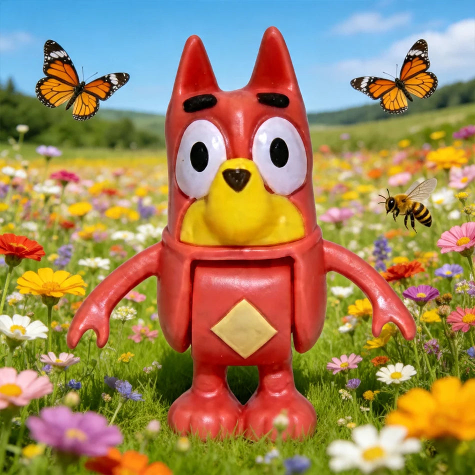 8pcs Set Bluey Family & Friends Action Figures Poseable Collectible Toys Best Birthday Gift for Fans Adults High Quality Novelty