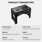 Adjustable 3-in-1 Elevated Pet Feeder with Slow Feeder Bowls