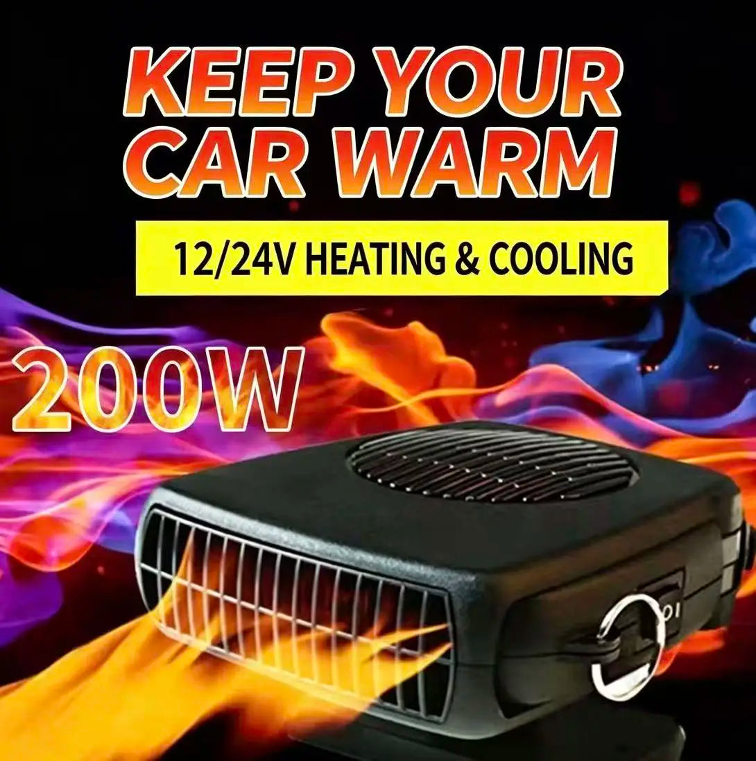12V 120W /24V 200W Portable Car Heater Cooler Fan Fast Defrost Defogger Rotatable Holder for Truck SUV Windscreen