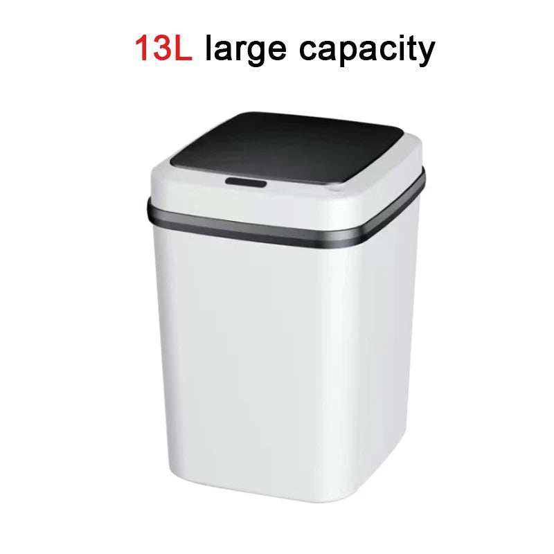 13L Smart Automatic Touch-Free Trash Can Motion Sensor Battery Dustbin Waste Bucket for Kitchen Bathroom Home Office Indoor ﻿