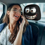 1/2pcs Funny Cartoon Eyes Car Headrest Covers Double-sided Universal Fit Car Headrest Covers for Auto Front Seat Rest Decoration
