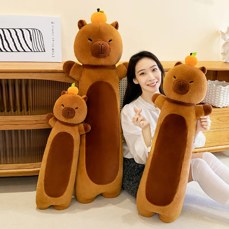 50-110cm Kawaii Giant Long Capybara Plush Pillow Soft Stuffed Animals Cartoon Toys Babys Accompany Sleeping Doll for Girls Gifts
