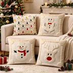 Christmas Pillow Cover Plush Soft Cushion Cover Candy Cane Pattern Decorative Throw Pillow Case Xmas Home Cozy Winter Sofa Decor