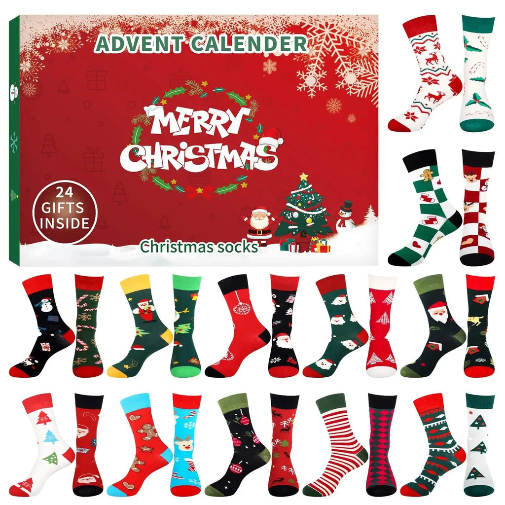 Christmas Stocking Advent Calendars 24 Days Countdown 24 Days Of Advent Box Socks Christmas Socks For Boys Girls Men Women