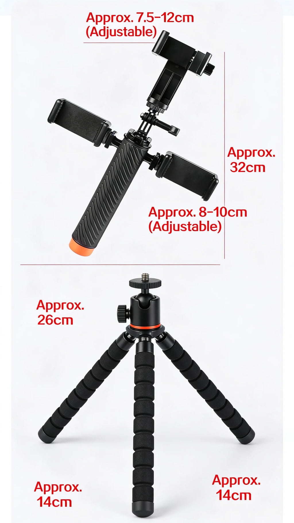 3-in-1 Multi-Phone Live Streaming Stand for TikTok  YouTube - Handheld Tripod