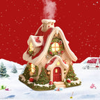 Gingerbread House Incense Burner, Lodge Incense Burner Ornament with Night Light, Christmas Cottage Gingerbread Incense Burner
