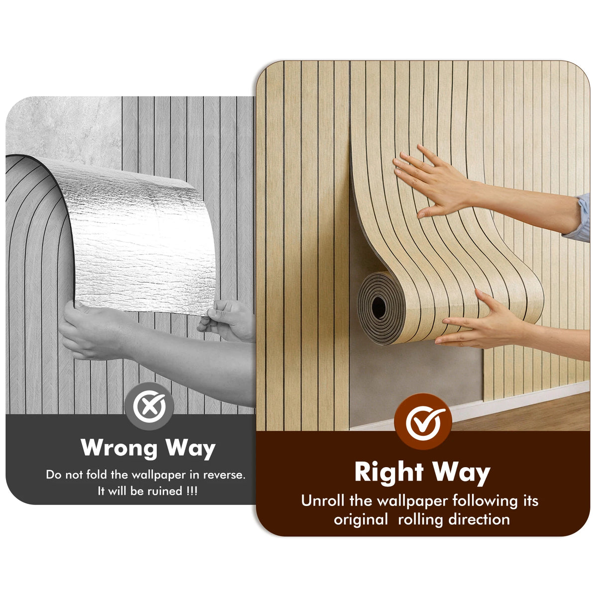 3D Wood Grain Wall Panels Self-Adhesive Foam Thickened Waterproof Wall Stickers