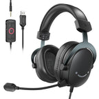 FIFINE Headset,3.5 mm Jack & USB Headphone with 7.1 Surround Sound/Volum Control/Mute Switch for PC / MAC / PS4 / PS5 Mixer-H9
