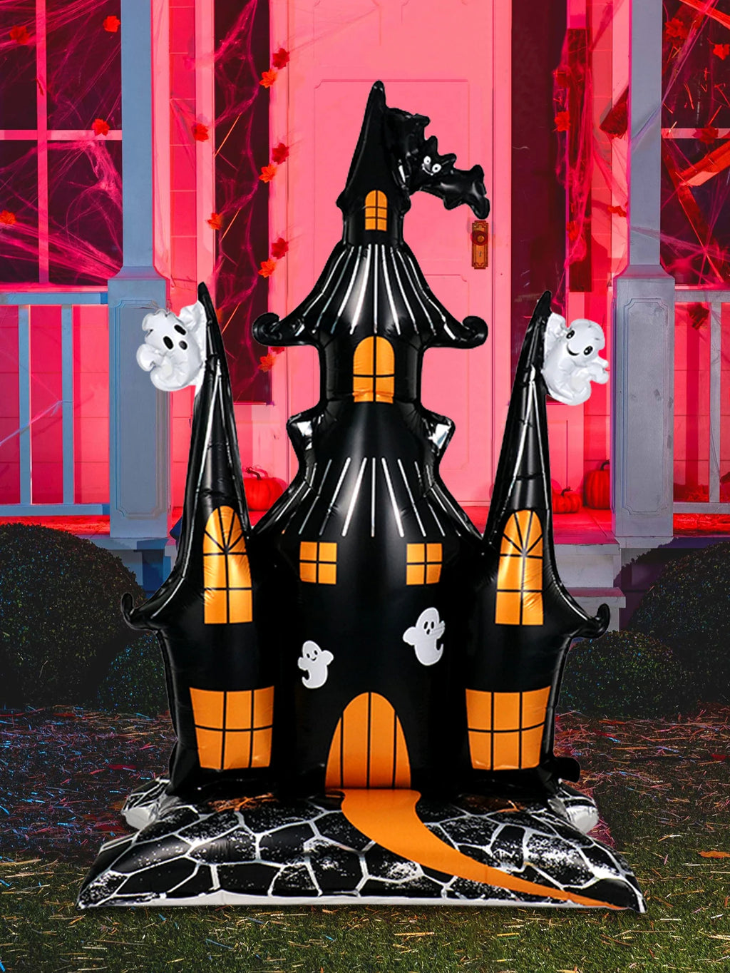 1pcs Halloween 58-inch Super-large Haunted House Castle Standing Aluminum Foil Balloon Horror Halloween Haunted House Party