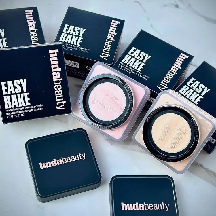 New Color Blocking Huda Easy Bake Fragrance Free Loose Baking and Setting Powder Beauty Oil Control Matte Makeup Setting Spray