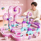 Electric Magnetic Track Building Blocks Toy with Anti-Gravity Vehicles DIY Magic Railway Model Christmas Birthday Gift
