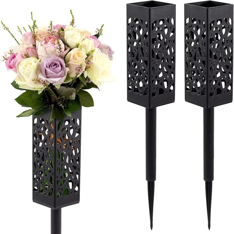 1/2/4PCS Cemetery Vase Plastic Cemetery Vase Decorations Gravestone Grave Yard Ground Outdoor Flower Marker Home Decorations
