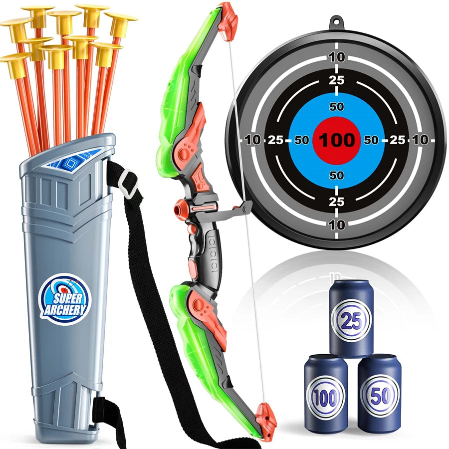 Kids Bow and Arrow Set, LED Light Up Archery Toys 10 , Boys