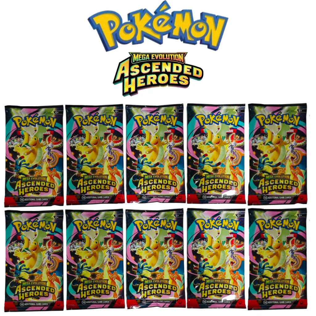 Pok é mon English TCG Mega Evolution Ascended Heroes Booster Packs Sealed Trading Card Game Collectible Gift for Kids Boy Girl
