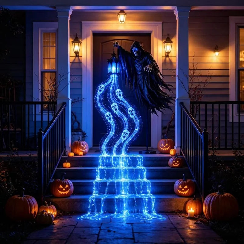 Halloween Soul Harvester Animated Garden Light Grim Reaper Lantern Horror